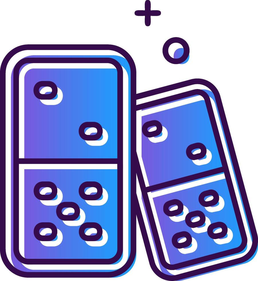 Domino Gradient Filled Icon vector