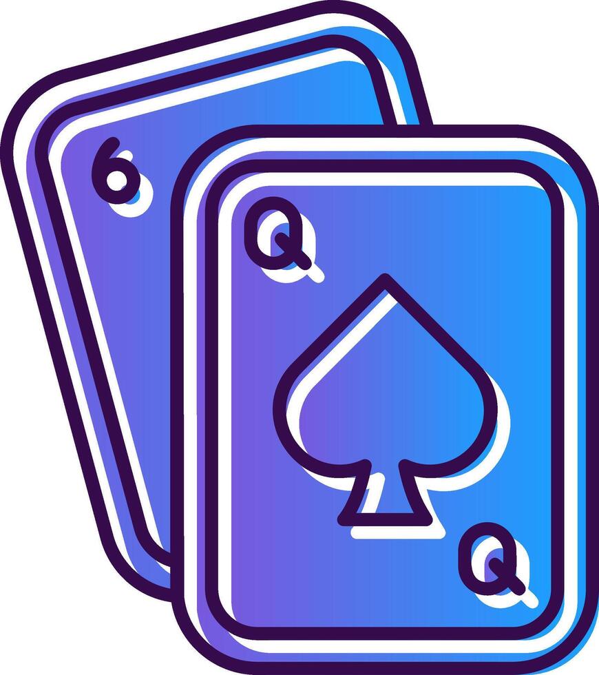 Poker Gradient Filled Icon vector