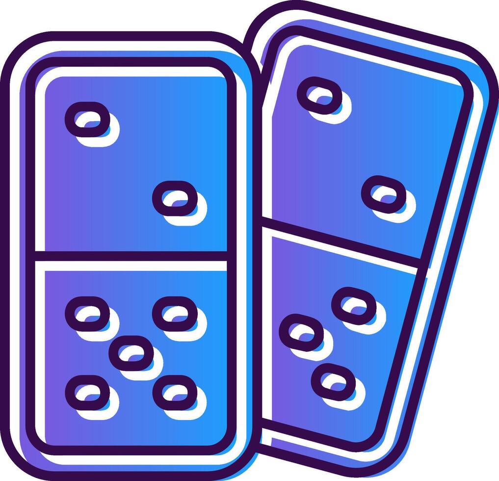 Domino Gradient Filled Icon vector