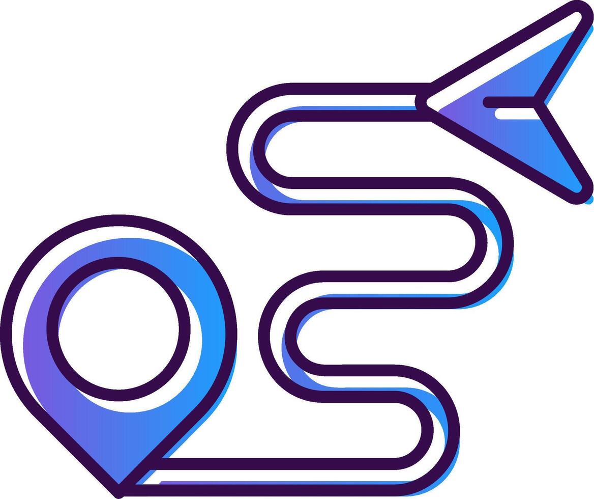 Route Gradient Filled Icon vector