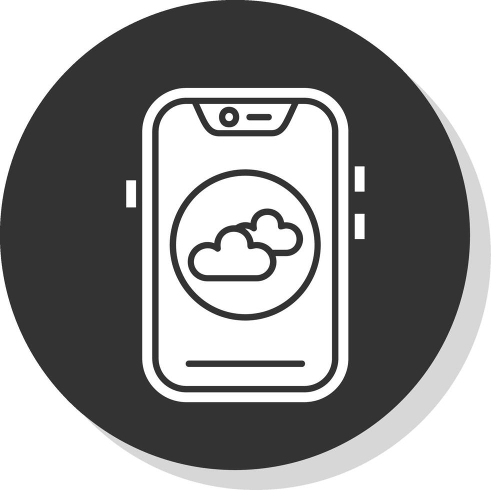 Cloud Glyph Grey Circle Icon vector