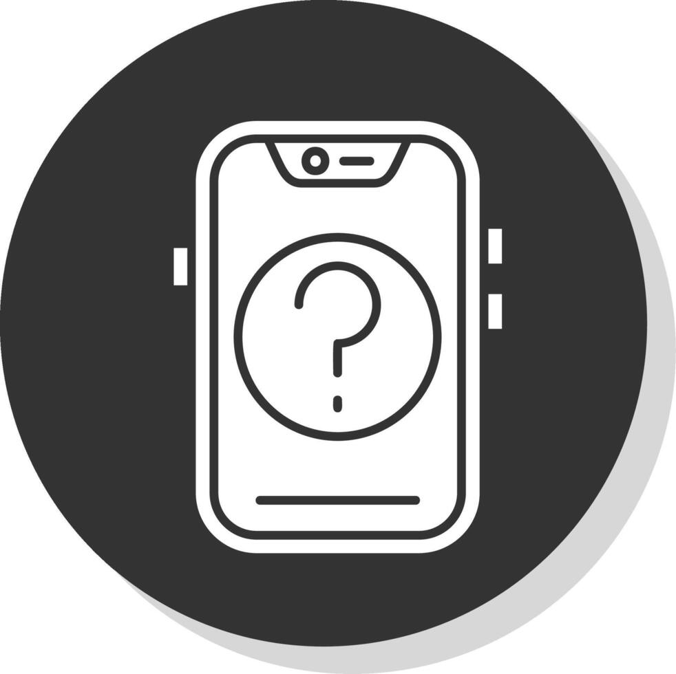 Question Glyph Grey Circle Icon vector