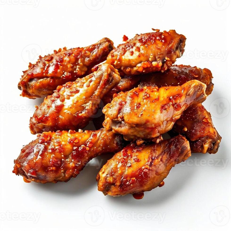 AI generated white background raw chicken wings high resolution photo