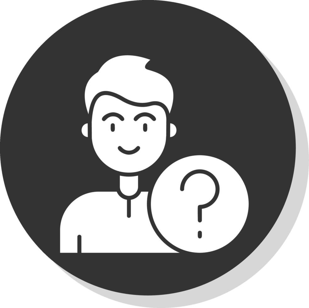 Question Glyph Grey Circle Icon vector