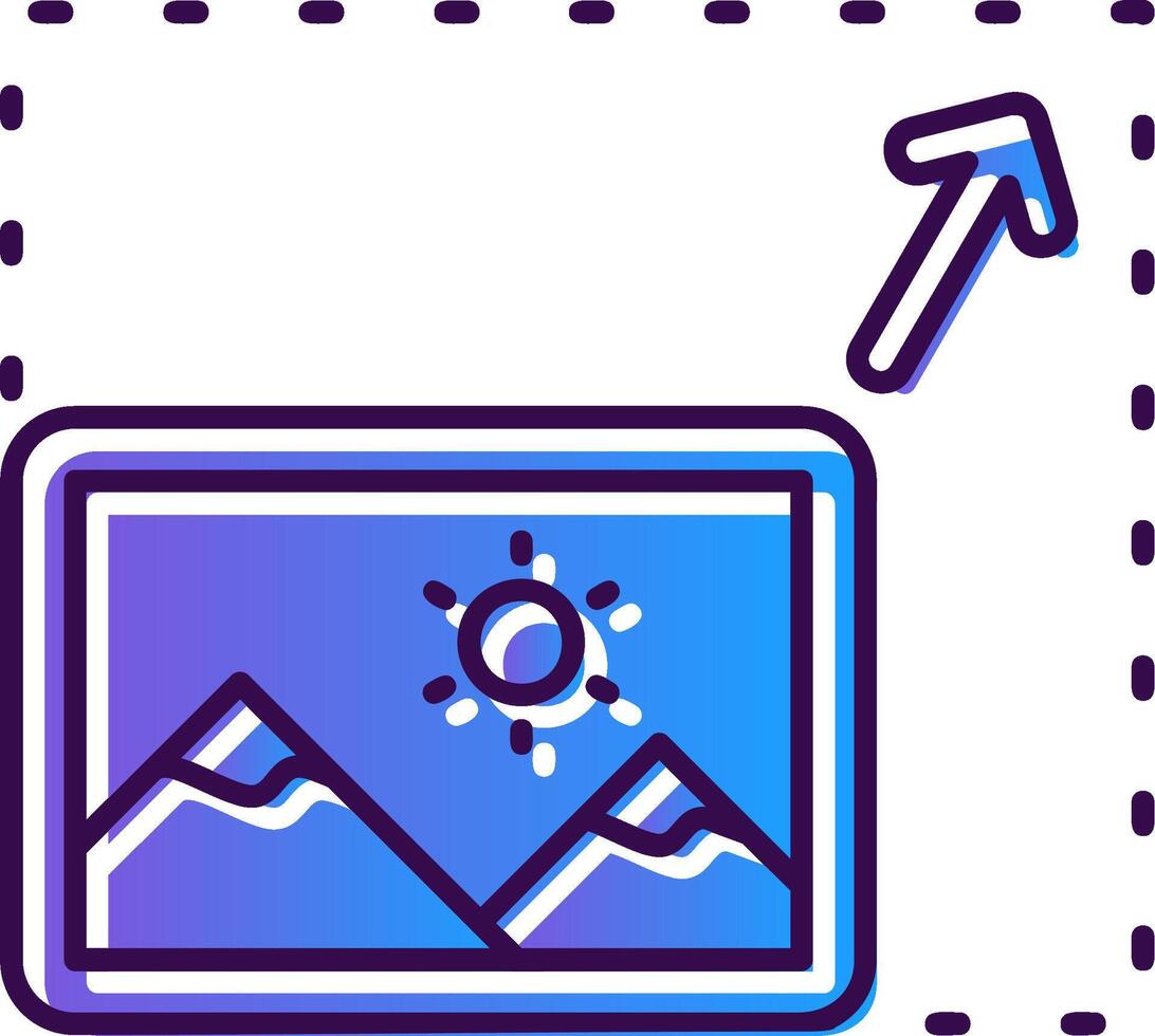 Resize Gradient Filled Icon vector