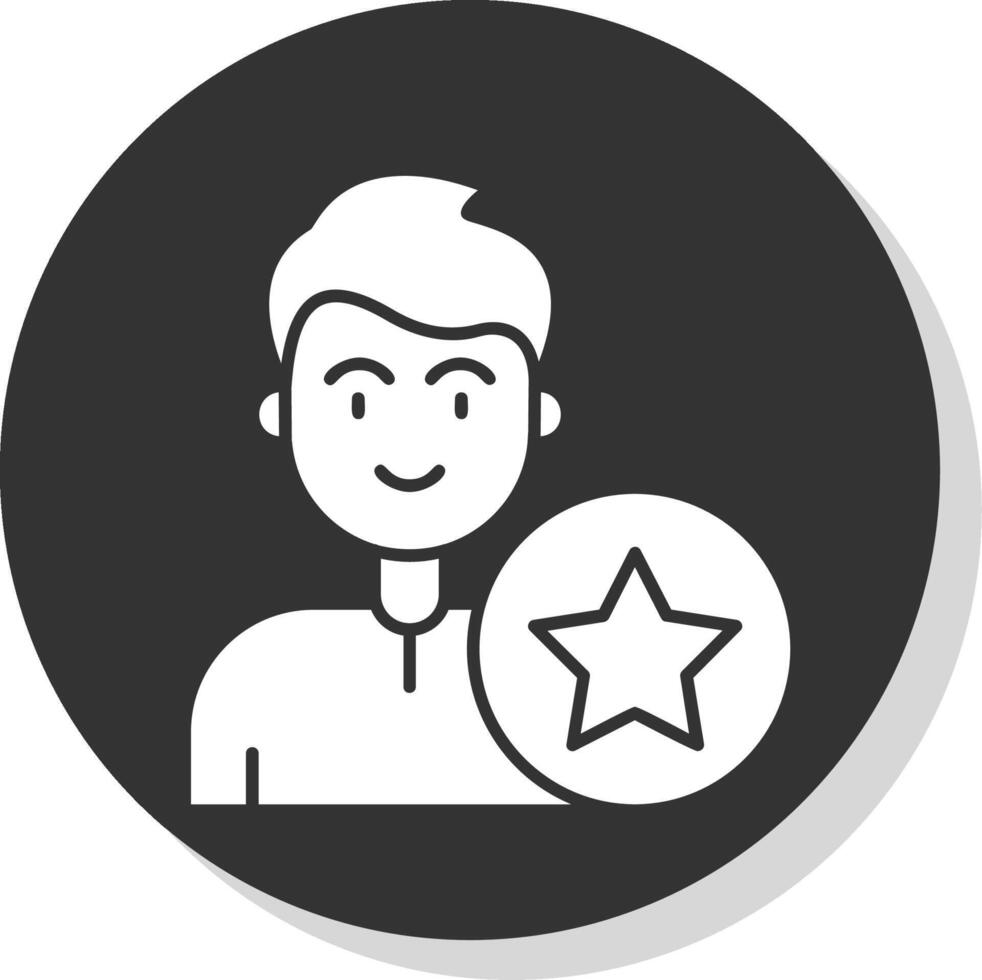 Star Glyph Grey Circle Icon vector