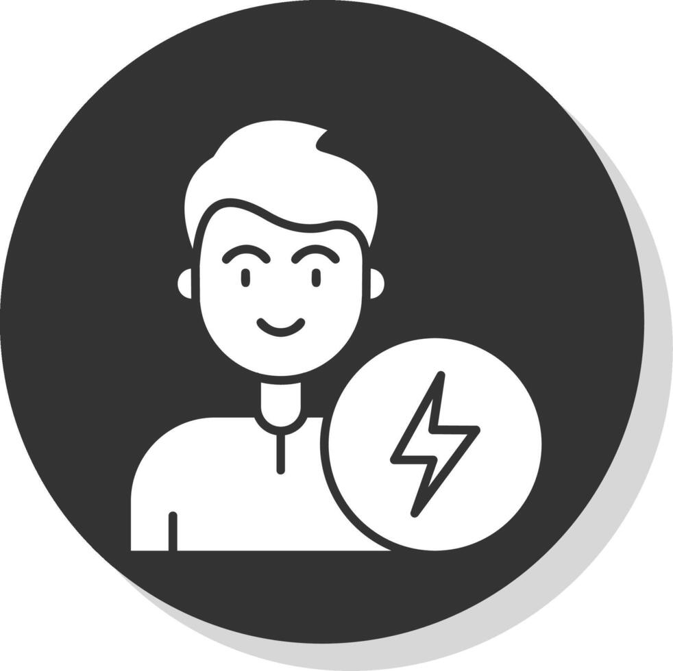 Energy Glyph Grey Circle Icon vector