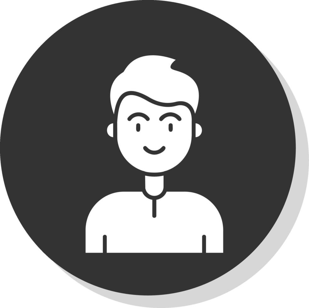 User Glyph Grey Circle Icon vector