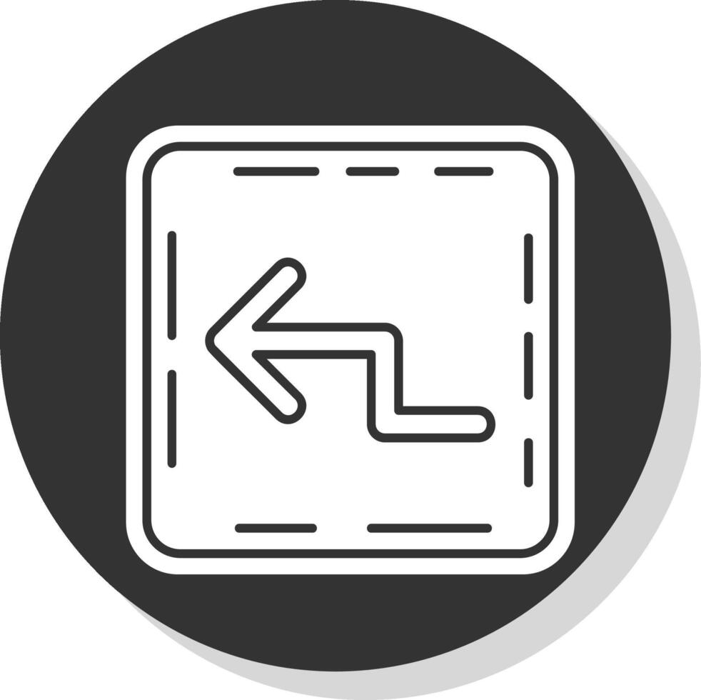 Zigzag Glyph Grey Circle Icon vector