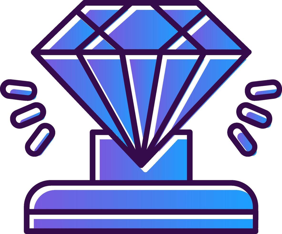 diamante degradado lleno icono vector