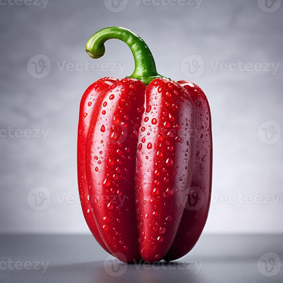 AI generated single sweet pepper fruit isolated on a transparent background photo