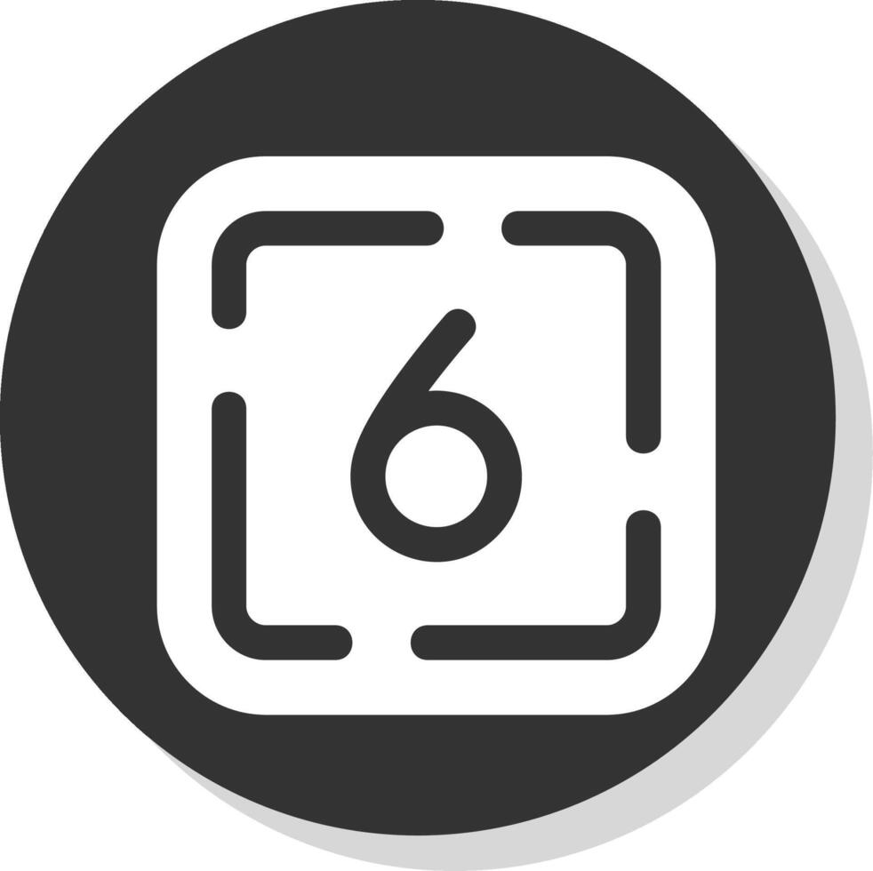 Six Glyph Grey Circle Icon vector