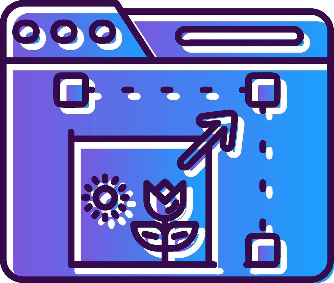 Resize Gradient Filled Icon vector