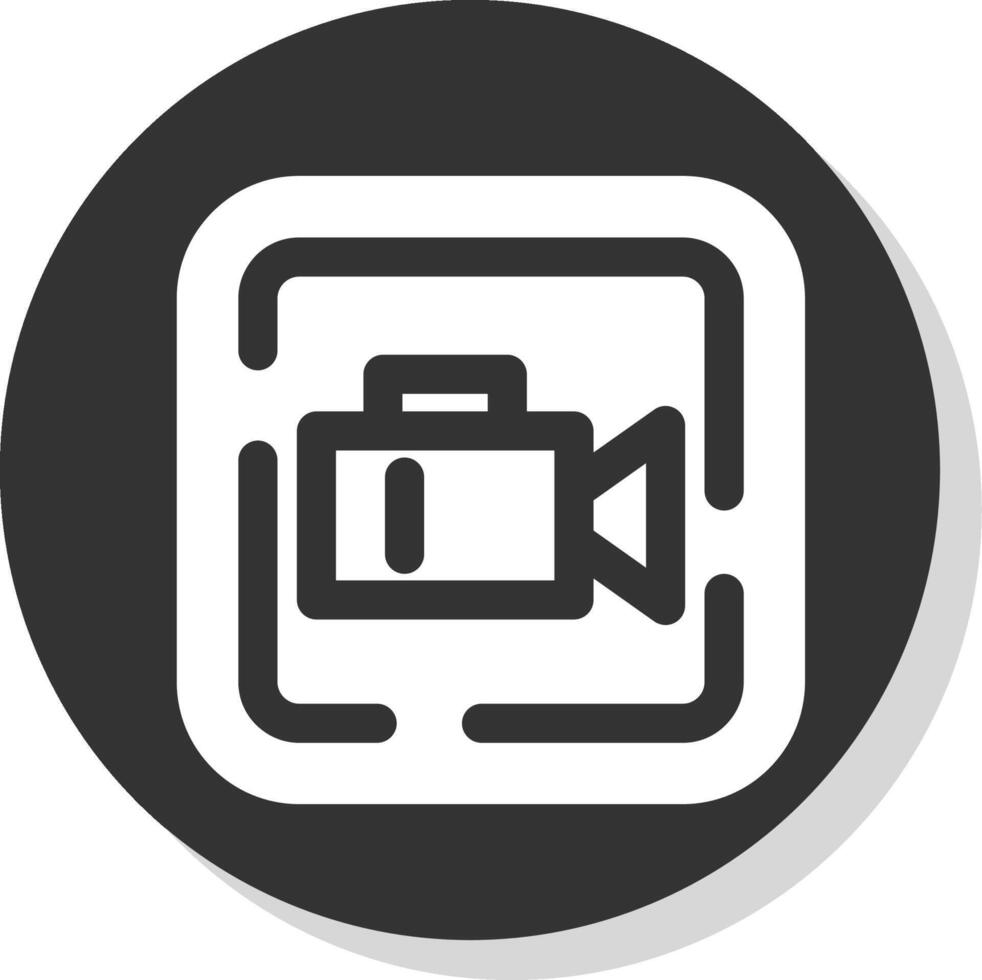 Video Glyph Grey Circle Icon vector