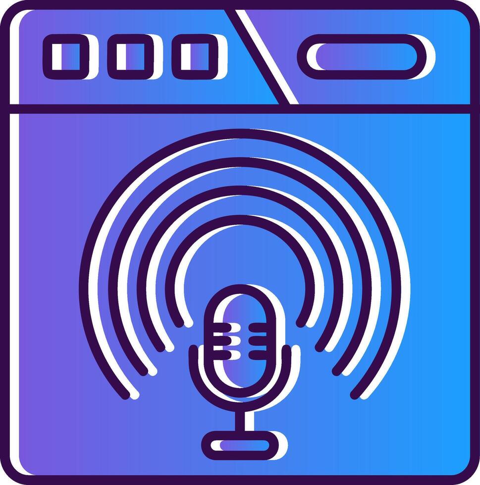 podcast Gradient Filled Icon vector