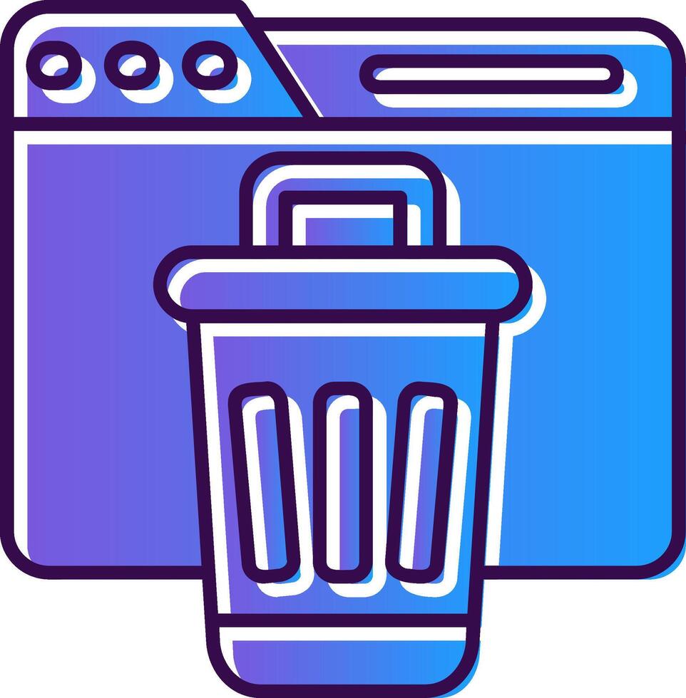 Bin Gradient Filled Icon vector