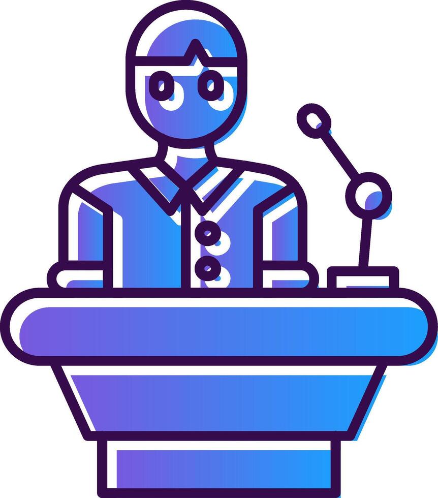 Lecturer Gradient Filled Icon vector