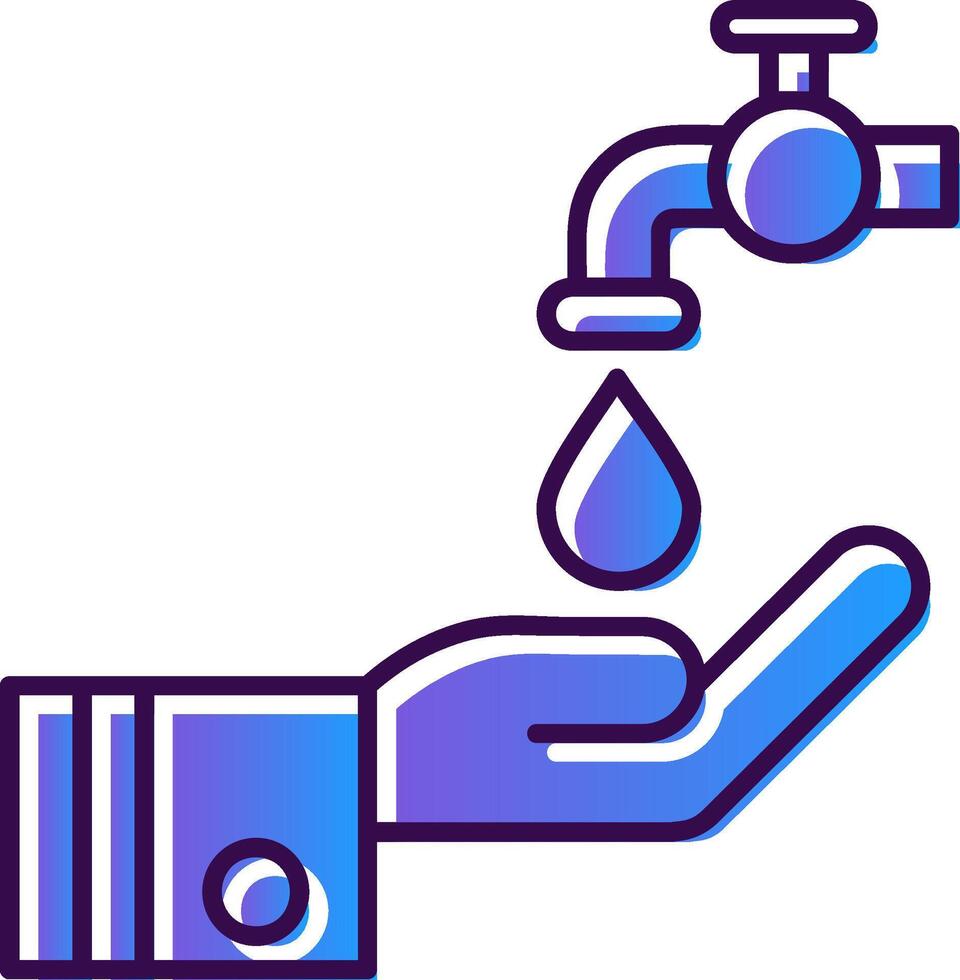 Wudu Gradient Filled Icon vector