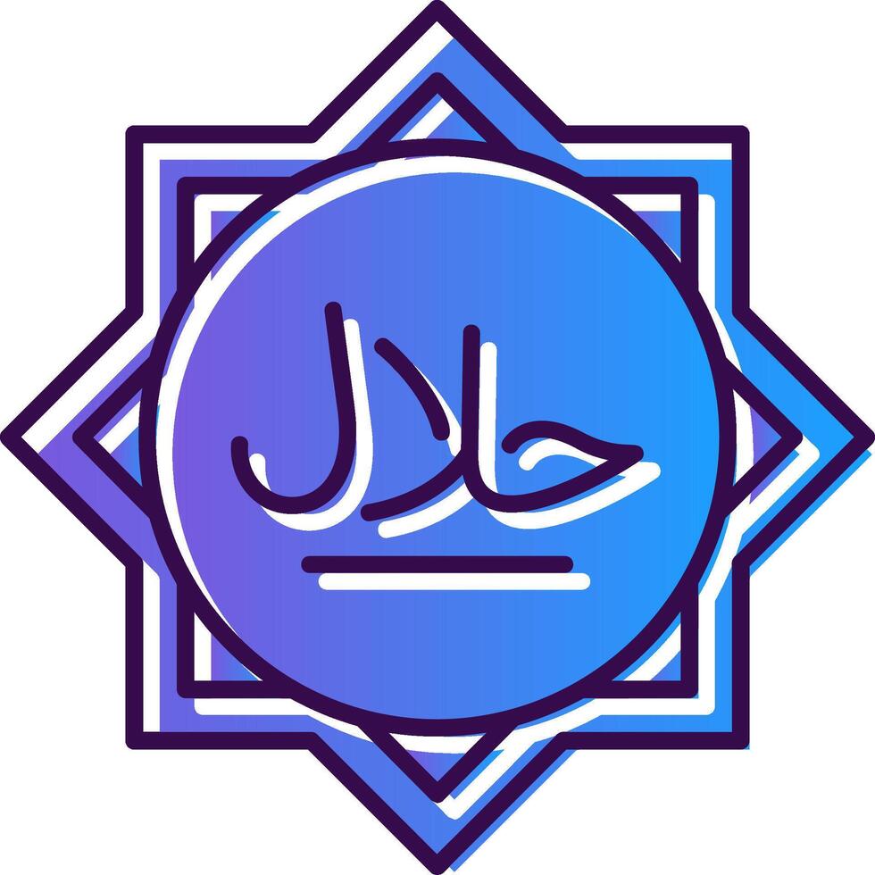 Halal Gradient Filled Icon vector