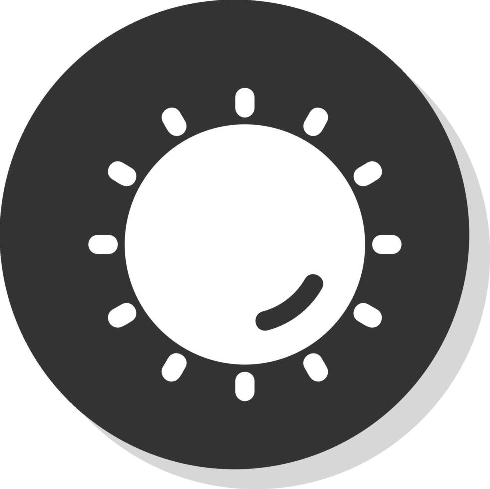 Sun Glyph Grey Circle Icon vector