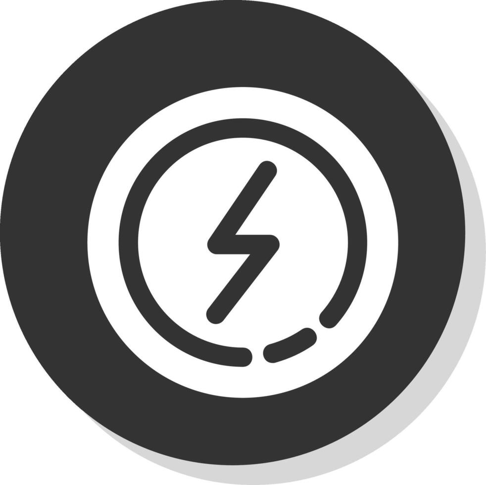 Flash Glyph Grey Circle Icon vector