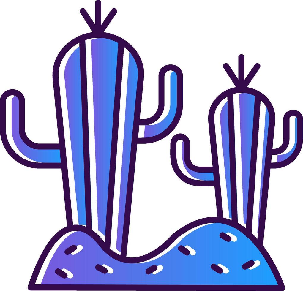 cactus degradado lleno icono vector
