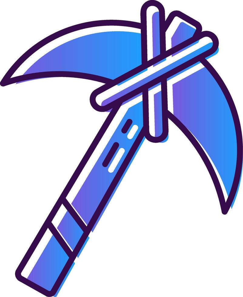 Pickaxe Gradient Filled Icon vector