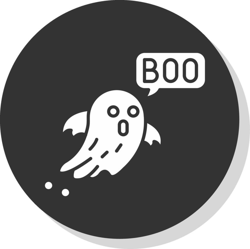 Boo Glyph Grey Circle Icon vector