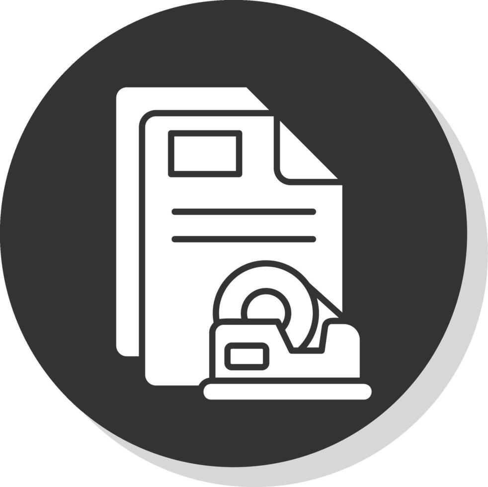 Tape Glyph Grey Circle Icon vector