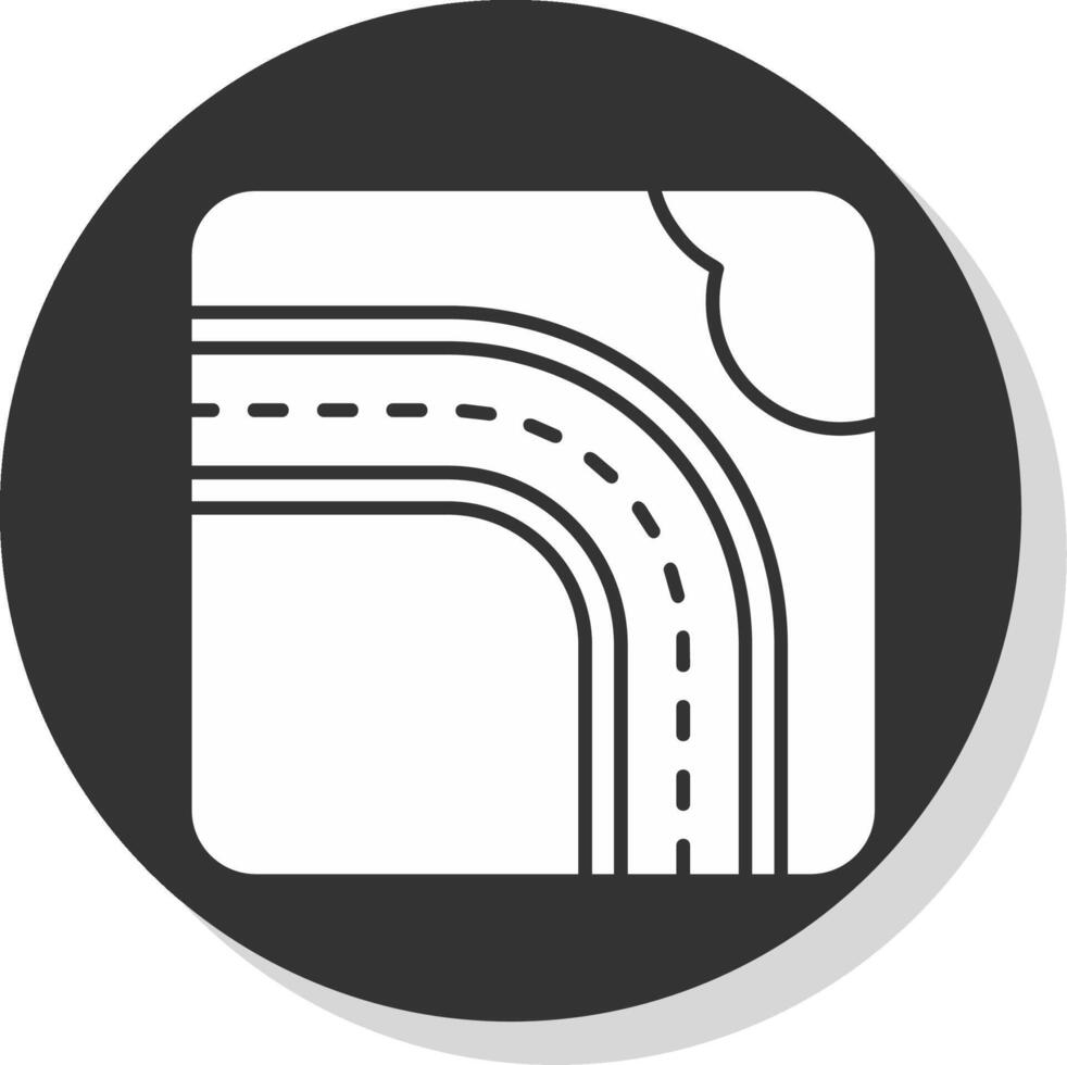 Highway Glyph Grey Circle Icon vector