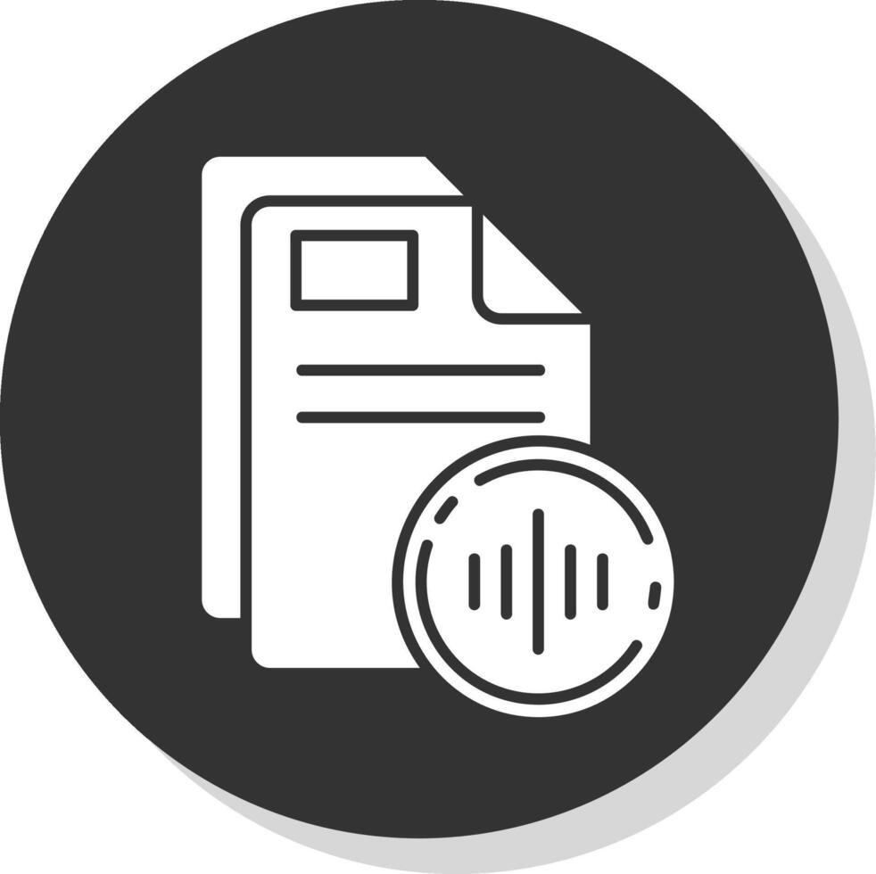 Audio Glyph Grey Circle Icon vector