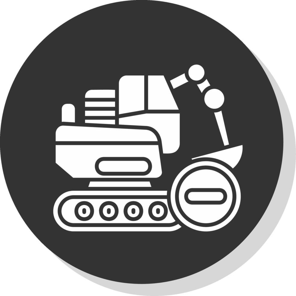 Construction Glyph Grey Circle Icon vector