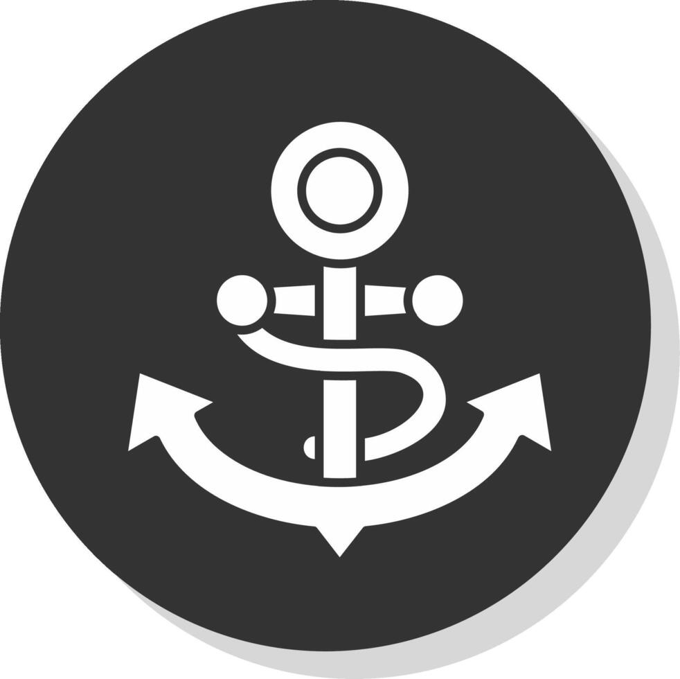 Anchor Glyph Grey Circle Icon vector