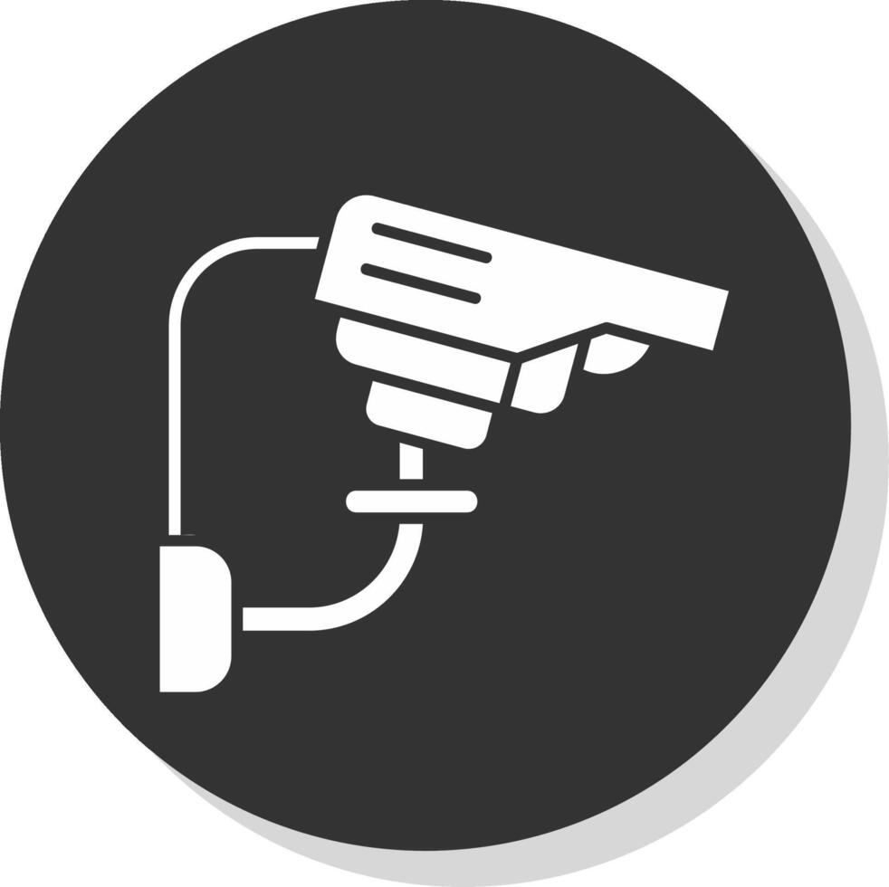 Cctv Glyph Grey Circle Icon vector