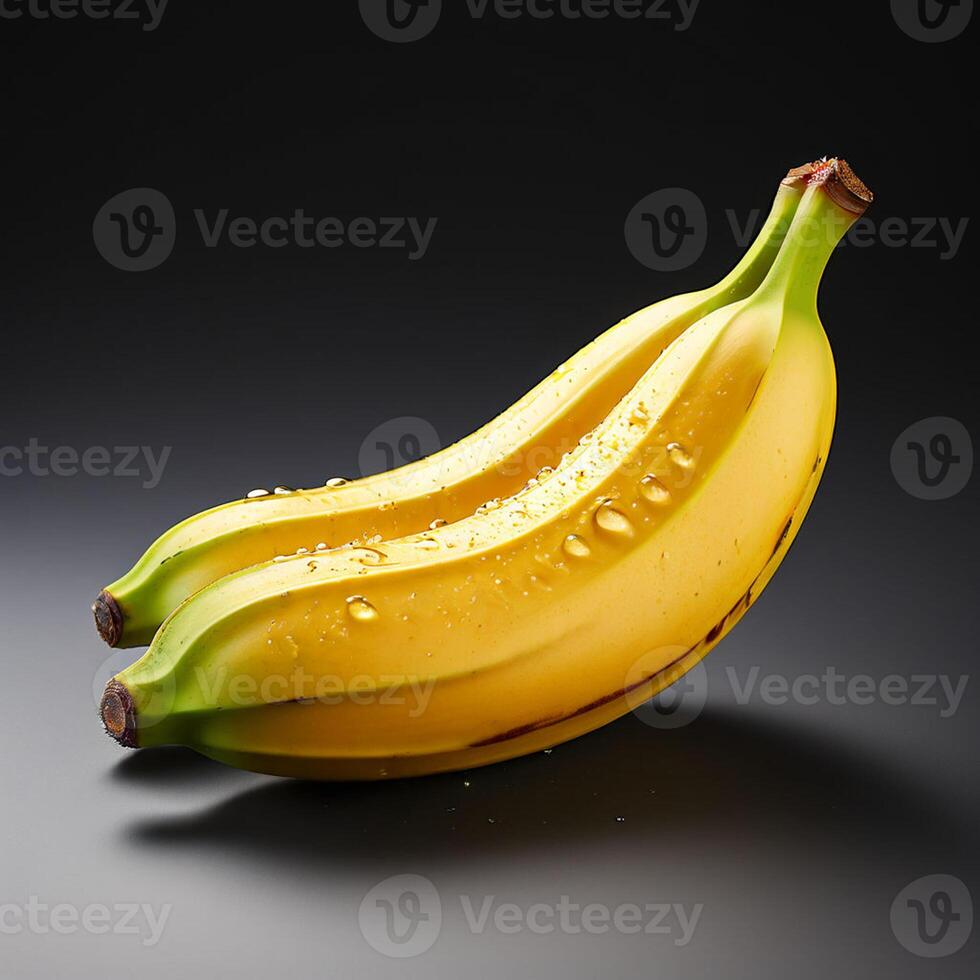 AI generated banana with clear white background photo