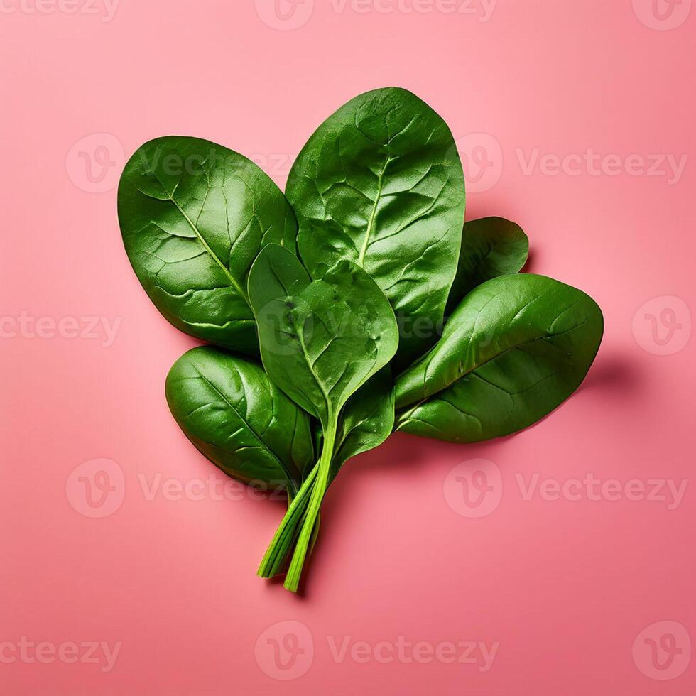 AI generated Spinach series on white background photo