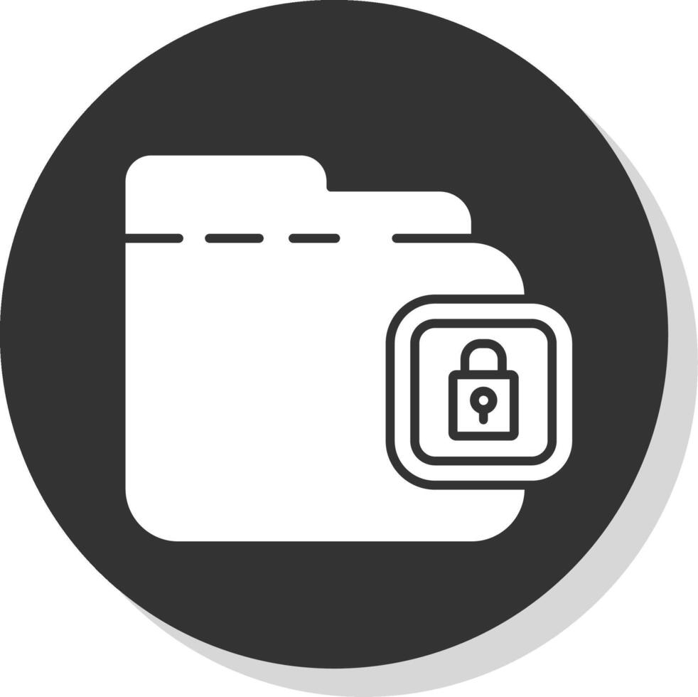 Locked Glyph Grey Circle Icon vector