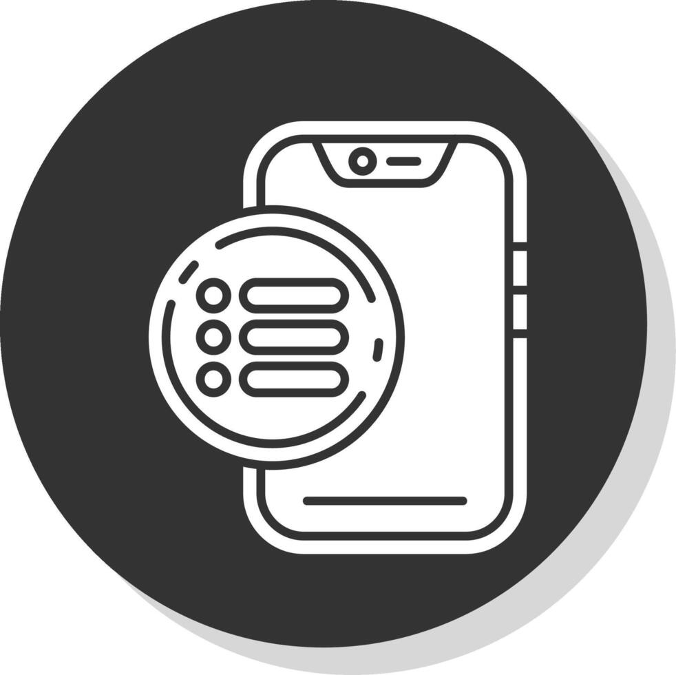 Menu Glyph Grey Circle Icon vector