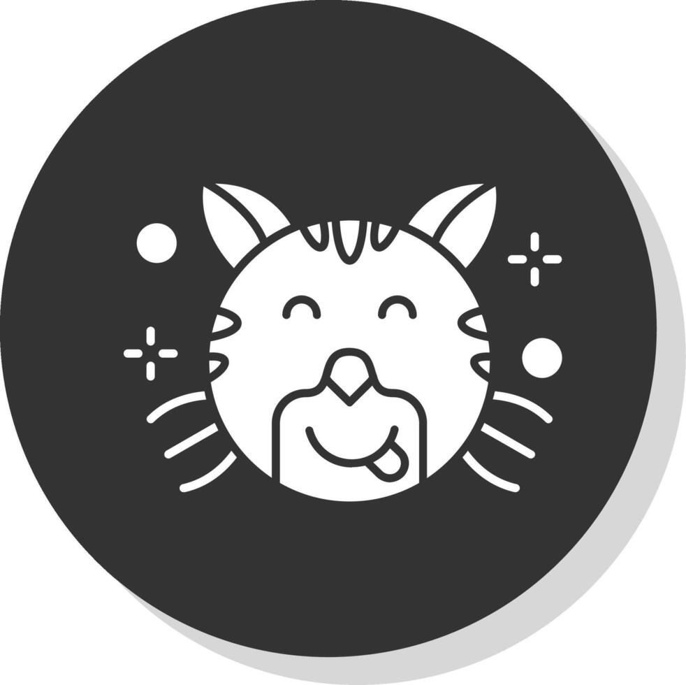 Tongue Glyph Grey Circle Icon vector