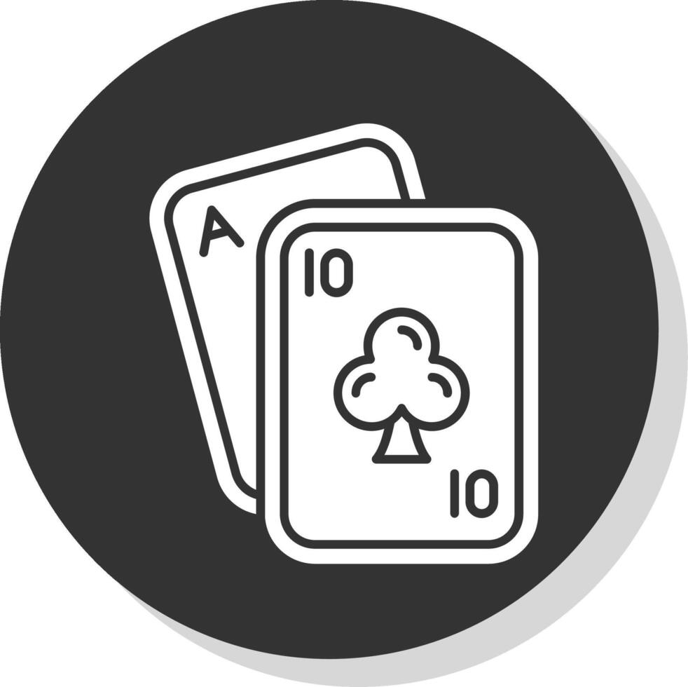 Poker Glyph Grey Circle Icon vector