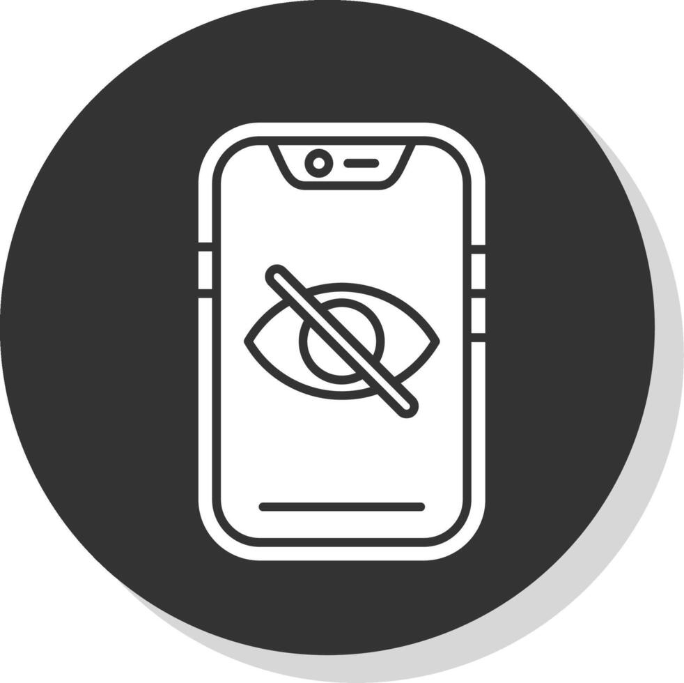 Hide Glyph Grey Circle Icon vector