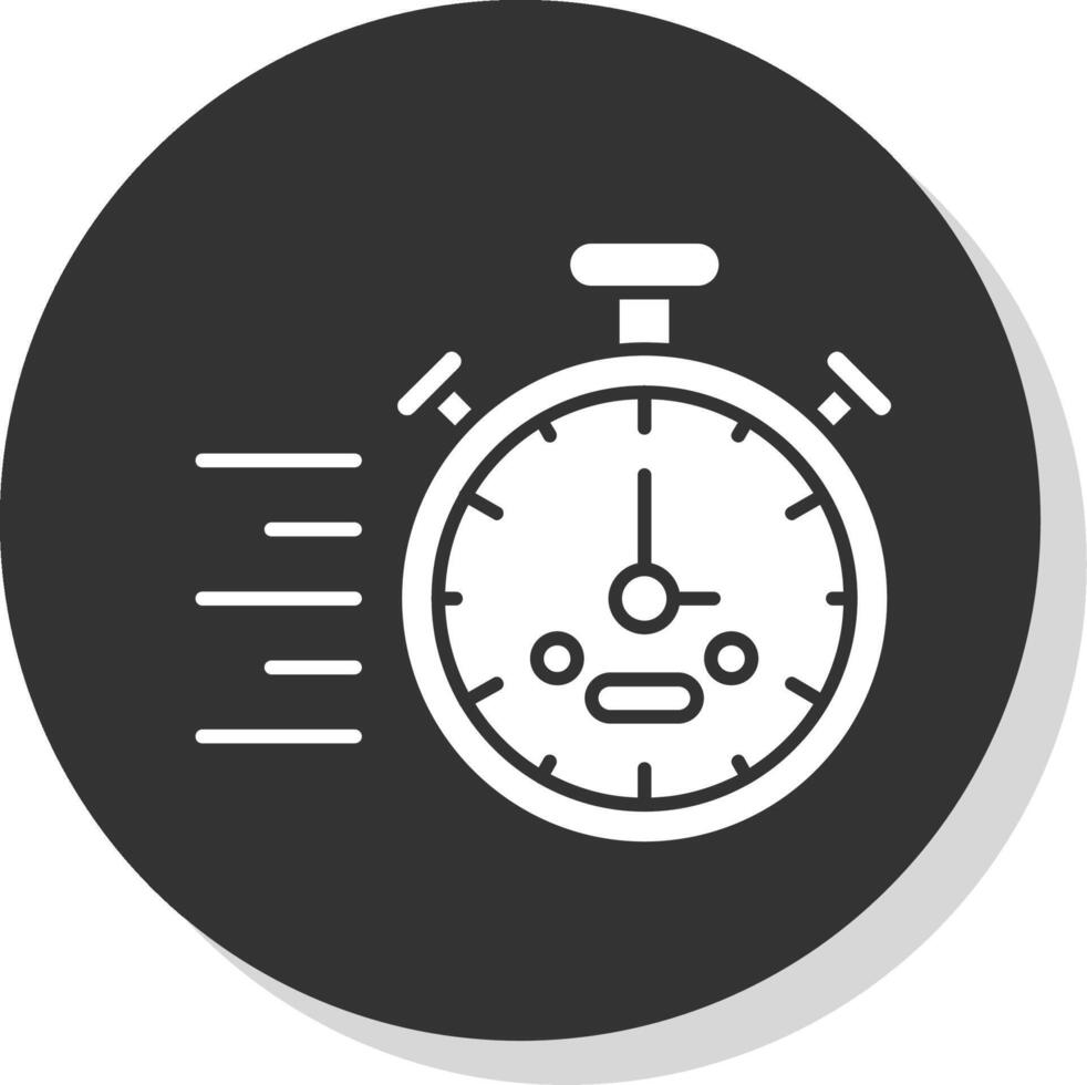Stopwatch Glyph Grey Circle Icon vector