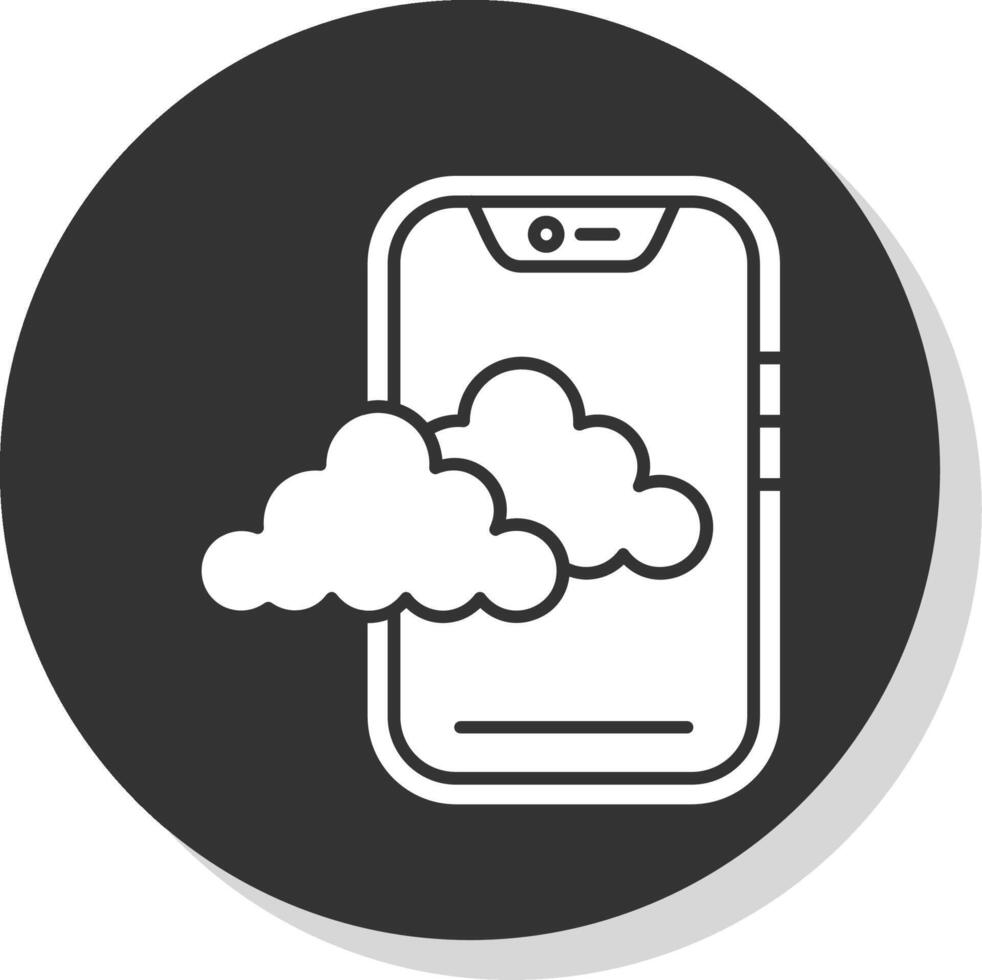 Cloud Glyph Grey Circle Icon vector