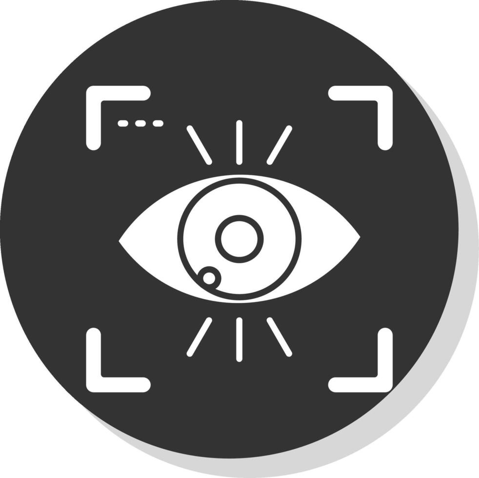 ojo glifo gris circulo icono vector