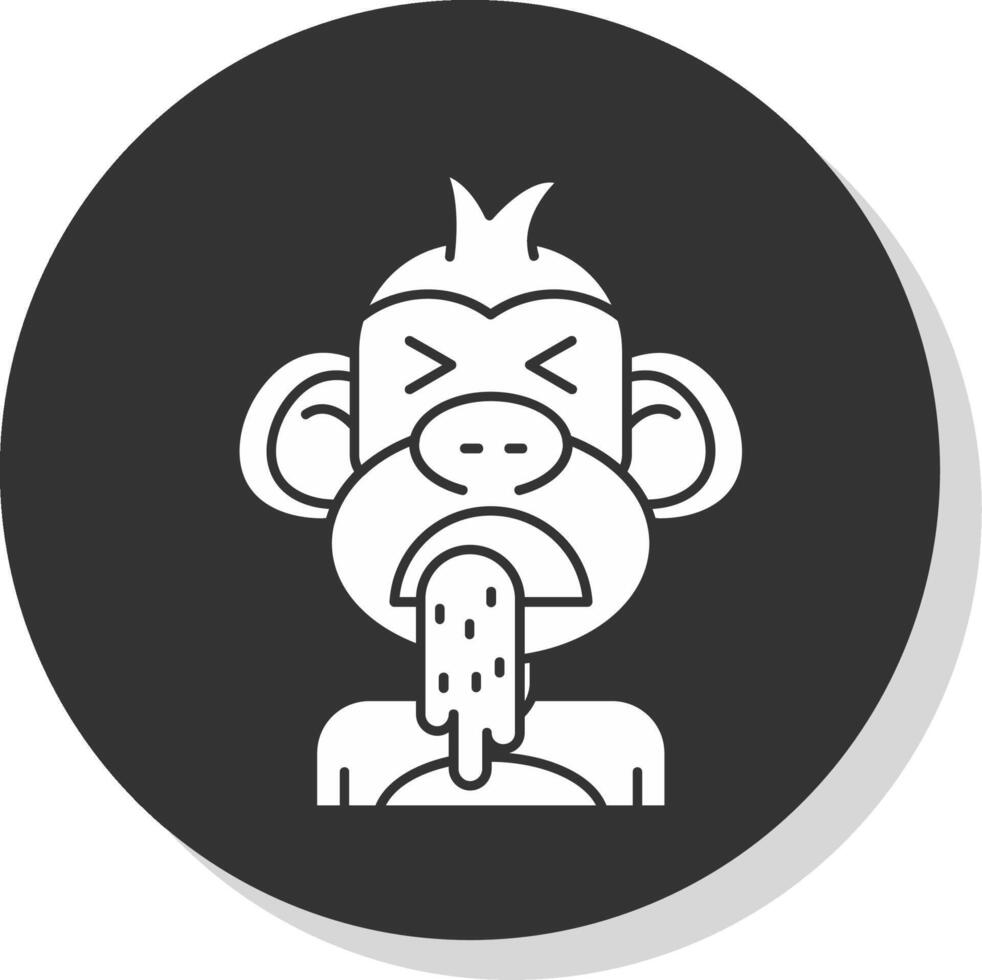 Vomit Glyph Grey Circle Icon vector