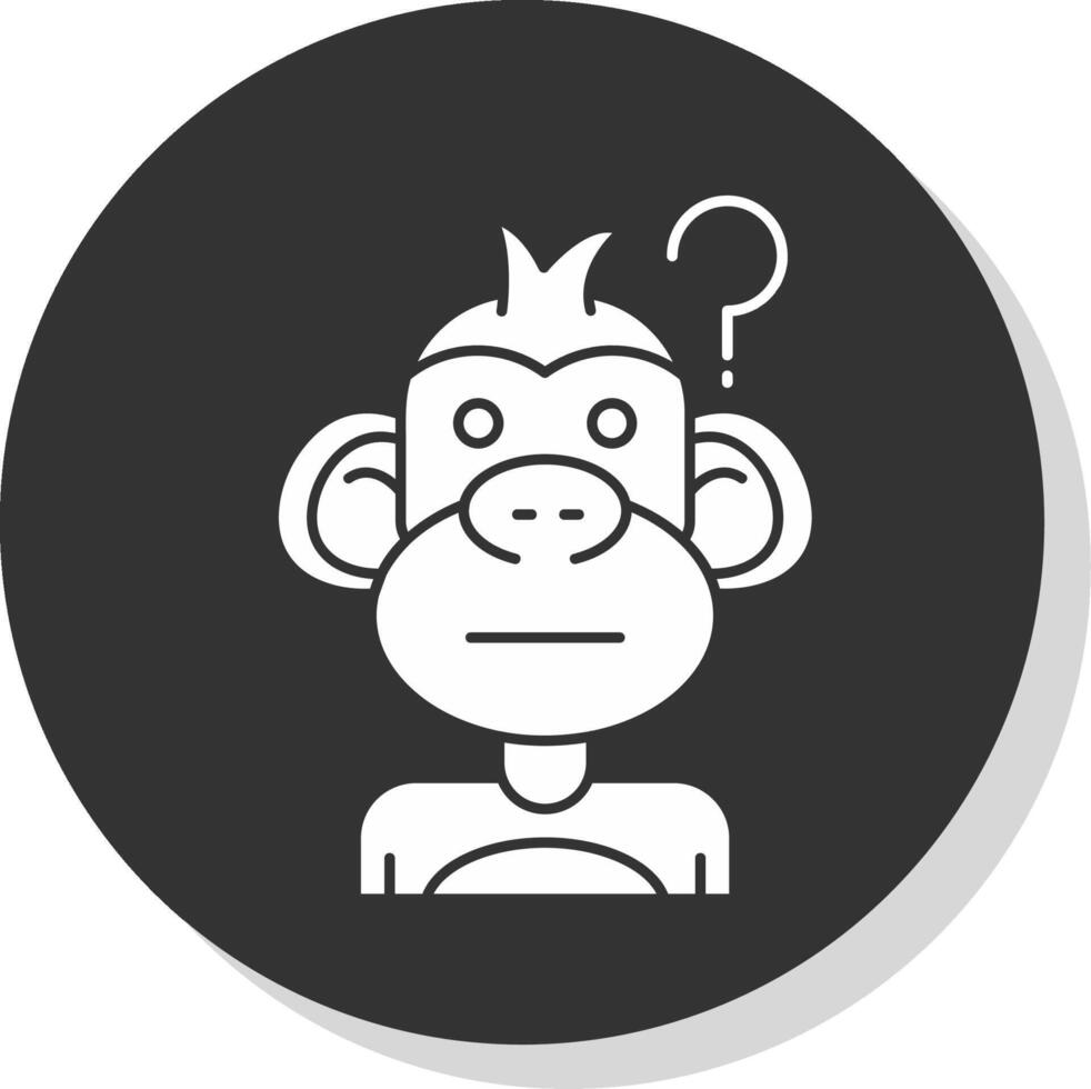 Thinking Glyph Grey Circle Icon vector