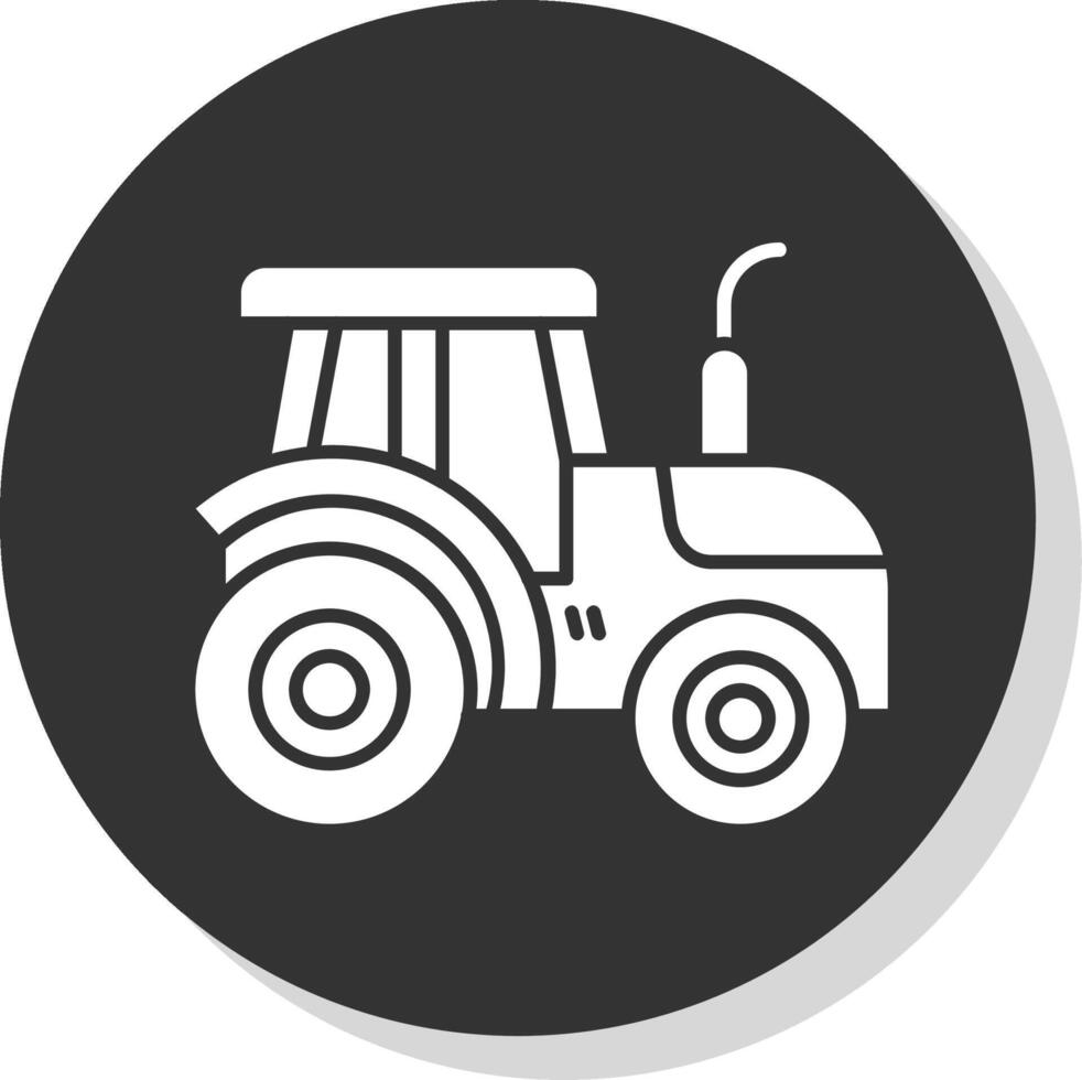 Tractor Glyph Grey Circle Icon vector