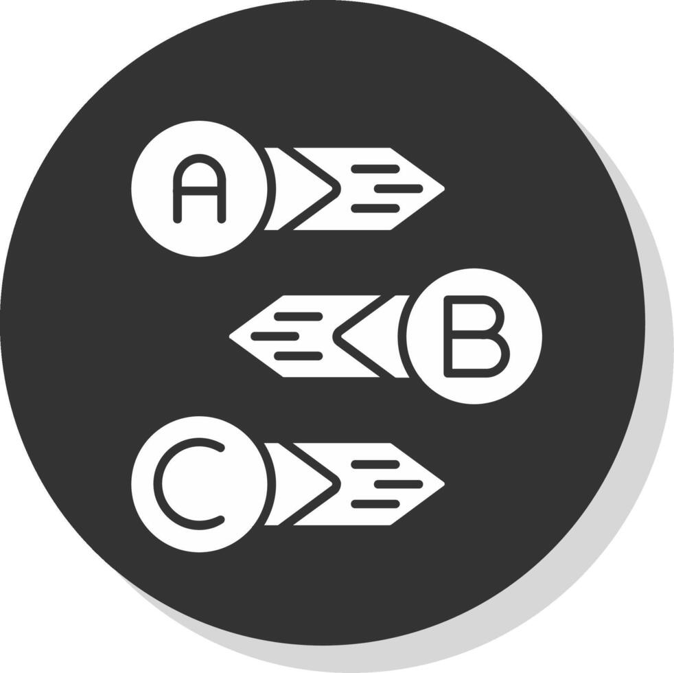 diagrama glifo gris circulo icono vector