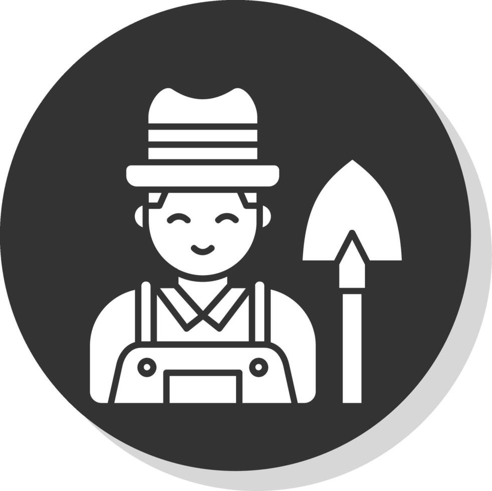 Farmer Glyph Grey Circle Icon vector