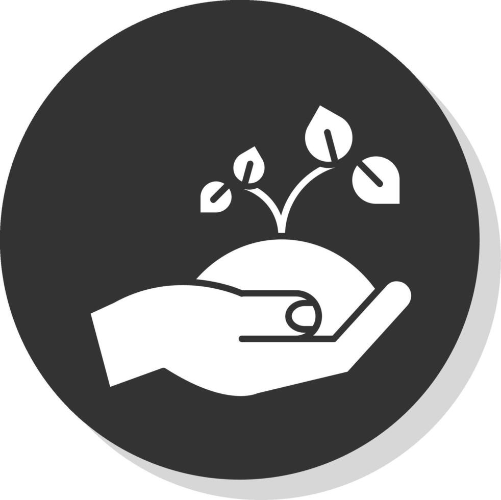 Sprout Glyph Grey Circle Icon vector